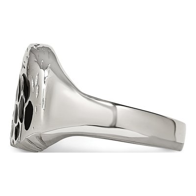 Men's Stainless Steel Black Enamel Eagle Ring – view 4