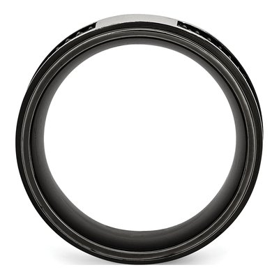 Black Stainless Steel 10mm Rubber Inlay Wedding Band – view 3