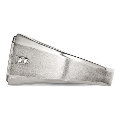 Men's Stainless Steel CZ Enamel Ring – view 5
