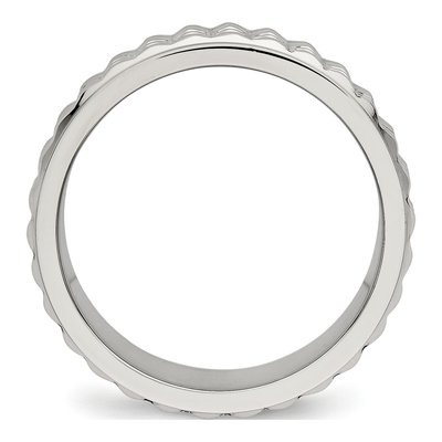 Stainless Steel 8mm Studded Wedding Band – view 2