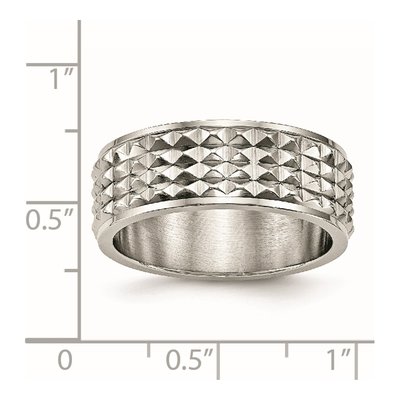 Stainless Steel 8mm Studded Wedding Band – view 6