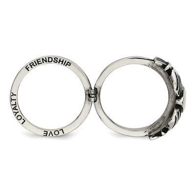 Stainless Steel Antiqued Claddagh Hinged Ring – view 7
