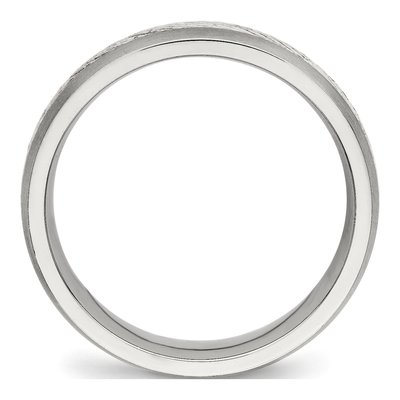 Stainless Steel 6.1mm Inlay Wedding Band – view 2