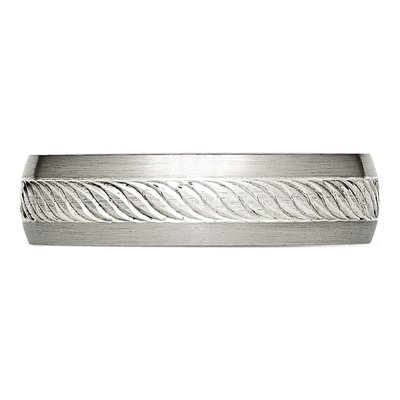 Stainless Steel 6.1mm Inlay Wedding Band – view 3