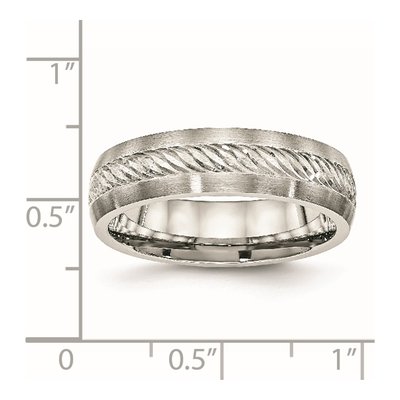 Stainless Steel 6.1mm Inlay Wedding Band – view 6