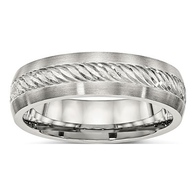 Stainless Steel 6.1mm Inlay Wedding Band