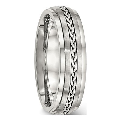 Stainless Steel 6.1mm Braid Wedding Band – view 4