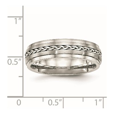 Stainless Steel 6.1mm Braid Wedding Band – view 6