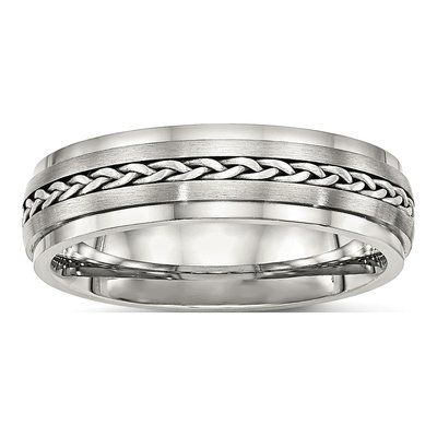 Stainless Steel 6.1mm Braid Wedding Band