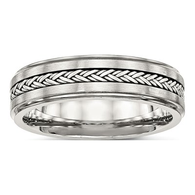 Stainless Steel 6.1mm Braid Wedding Band