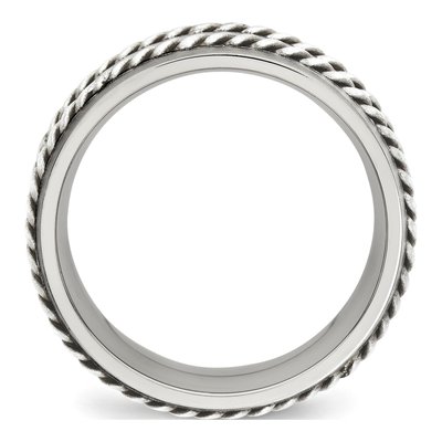 Stainless Steel 8.2mm Twisted Wedding Band – view 2
