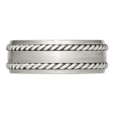 Stainless Steel 8.2mm Twisted Wedding Band – view 3