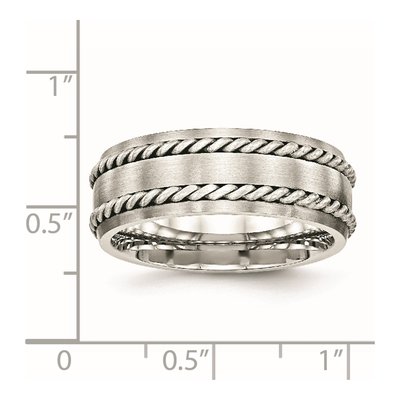 Stainless Steel 8.2mm Twisted Wedding Band – view 6