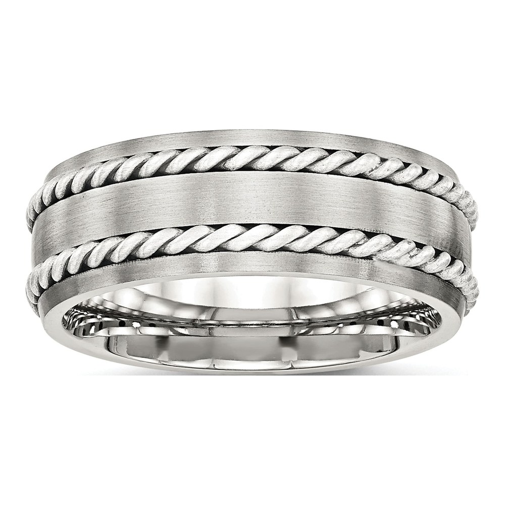 Stainless Steel 8.2mm Twisted Wedding Band