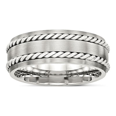 Stainless Steel 8.2mm Twisted Wedding Band