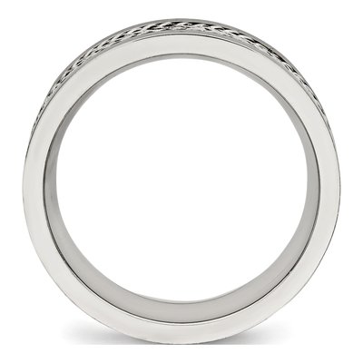 Stainless Steel 7.17mm Inlay Wedding Band – view 2