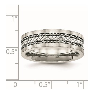 Stainless Steel 7.17mm Inlay Wedding Band – view 6