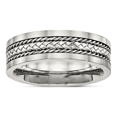 Stainless Steel 7.17mm Inlay Wedding Band