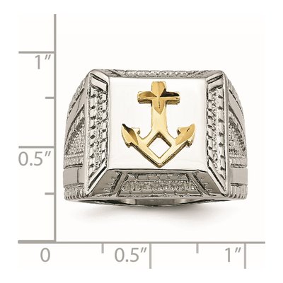 Men's Stainless Steel Anchor Ring – view 7