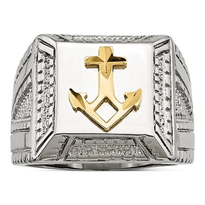 Men's Stainless Steel Anchor Ring
