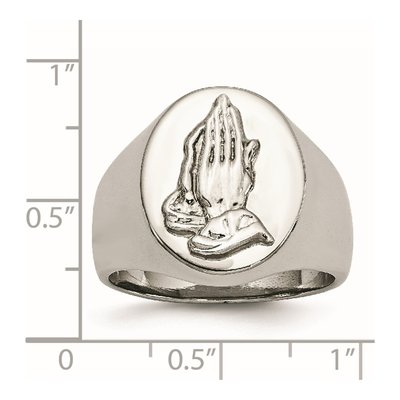 Men's Stainless Steel Praying Hands Ring – view 7