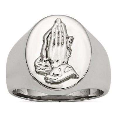 Men's Stainless Steel Praying Hands Ring