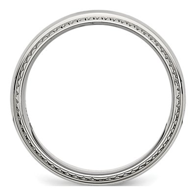 Stainless Steel 8mm Textured Wedding Band – view 3