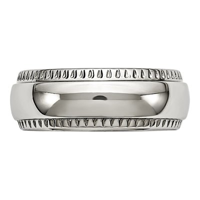 Stainless Steel 8mm Textured Wedding Band – view 4