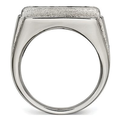 Men's Stainless Steel CZ DAD Ring – view 3