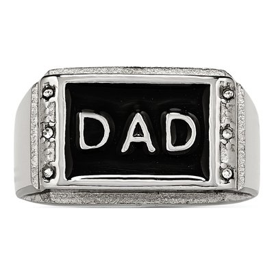 Men's Stainless Steel CZ DAD Ring – view 5