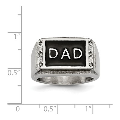 Men's Stainless Steel CZ DAD Ring – view 7