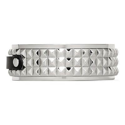 Black Stainless Steel 8mm Faceted Wedding Band – view 4