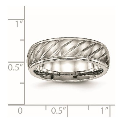Stainless Steel 7mm Grooved Wedding Band – view 6