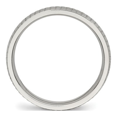 Stainless Steel 4mm Textured Wedding Band – view 2