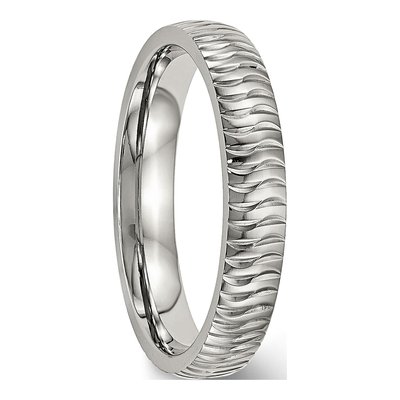 Stainless Steel 4mm Textured Wedding Band – view 4
