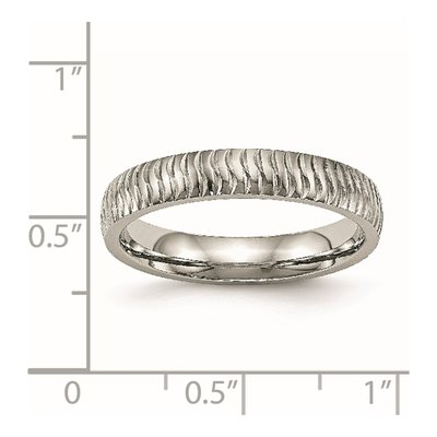 Stainless Steel 4mm Textured Wedding Band – view 6