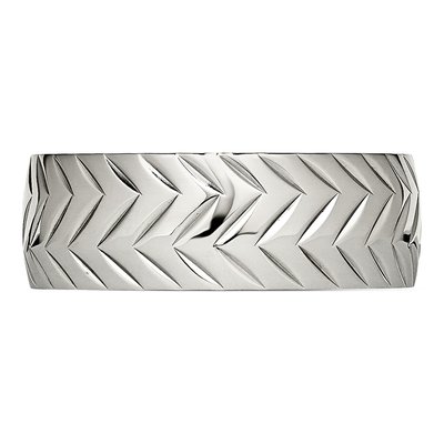 Stainless Steel Diamond-Cut Wedding Band – view 3