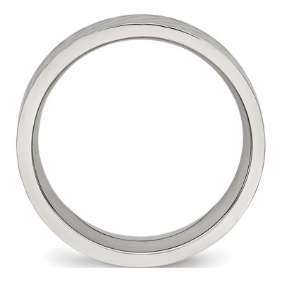 Stainless Steel 6mm Criss Cross Wedding Band – view 2