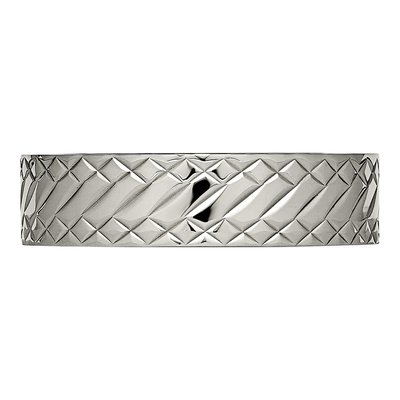 Stainless Steel 6mm Criss Cross Wedding Band – view 3