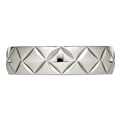Stainless Steel 6mm Criss Cross Wedding Band – view 3