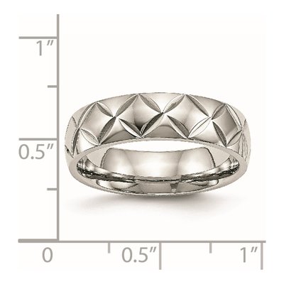 Stainless Steel 6mm Criss Cross Wedding Band – view 6