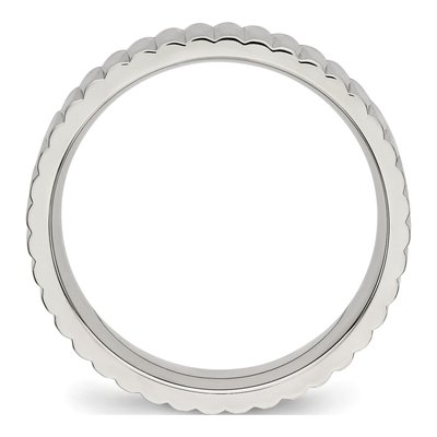 Stainless Steel 6mm Textured Wedding Band – view 2