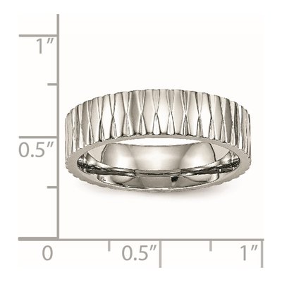 Stainless Steel 6mm Textured Wedding Band – view 6