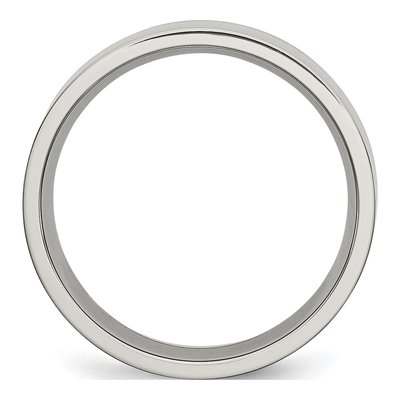 Stainless Steel 6mm Flat Comfort-Fit Wedding Band – view 3