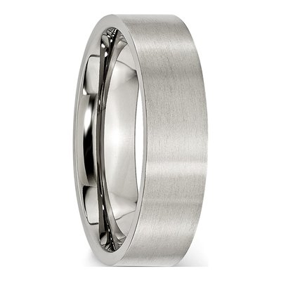 Stainless Steel 6mm Flat Comfort-Fit Wedding Band – view 5