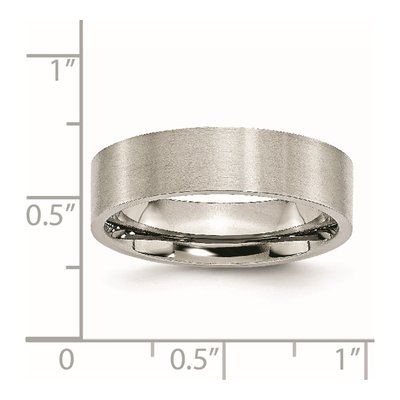 Stainless Steel 6mm Flat Comfort-Fit Wedding Band – view 7
