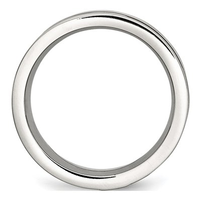 Stainless Steel Diamond IP Wedding Band – view 4