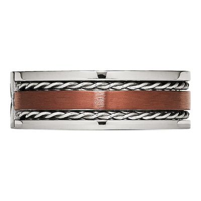 Stainless Steel Diamond IP Wedding Band – view 5