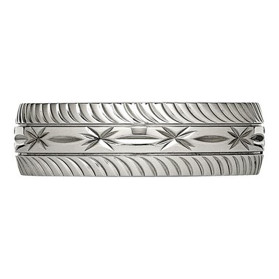 Stainless Steel Diamond-Cut Wedding Band – view 3