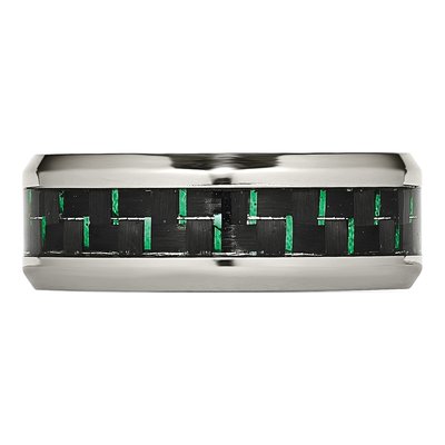 Stainless Steel 8mm Carbon Fiber Wedding Band – view 4